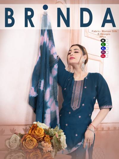 BRINDA BY JLF DESIGNER ROMAN SILK SALWAR KAMIZ WHOLESALER IN INDIA